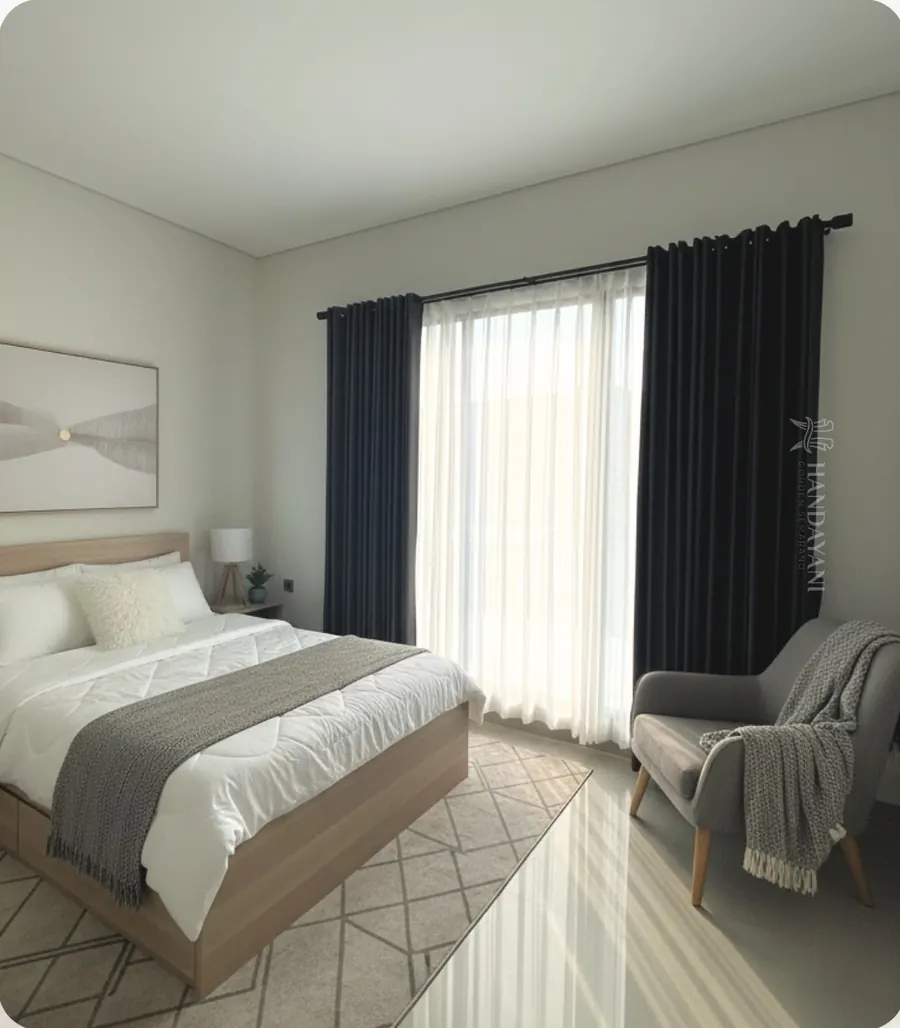 Gorden Blackout 80% — Kamar tidur